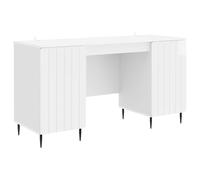 Qnhdfrt Scrivania Bianco Lucido in Legno Ingegnerizzato 142,5x50x75cm