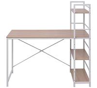 Qnhdfrt Scrivania con Libreria a 4 Livelli Porta PC Finitura Rovere