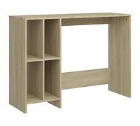 Qnhdfrt Scrivania per computer in rovere Sonoma, moderna scrivania con 4 ripiani, tavolo da lavoro compatto per casa e studio, in legno, 102,5 x 35 x 75 cm