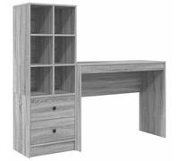 Qnhdfrt Scrivania per Ufficio con Libreria Mobile 2 pz Grigio Sonoma