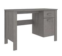 Qnhdfrt Scrivania Porta Computer HAMAR 113x50x75 cm Pino Grigio | Tavolo da studio e camera da letto in pino massiccio con cassetto e vano aperto per organizzare documenti.
