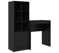 Qnhdfrt Scrivania Ufficio con Libreria e Cassetti 2 Pezzi Rovere Nero | Ideale per studio e ufficio, questo set modulare ottimizza lo spazio offrendo un ampio piano e ripiani a giorno.