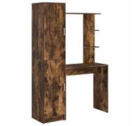 Qnhdfrt Scrivania Ufficio con Mobile Libreria 2 Pezzi Rovere Fumé