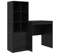 Qnhdfrt Scrivania Ufficio con Mobile Libreria 2 Pezzi Rovere Nero