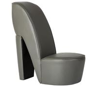 Qnhdfrt Sedia a spillo a forma di scarpa grigio ecopelle poltrona lounge 43 x 82,5 x 85,5 cm, design moderno per soggiorno e tavolo da toeletta