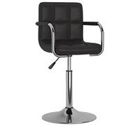 Qnhdfrt Sedia da pranzo in ecopelle nera con molla a gas, regolabile in altezza, struttura in acciaio cromato, girevole a 360°, comoda seduta per cucina, sala da pranzo o soggiorno