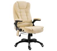 Qnhdfrt Sedia massaggiante da ufficio, crema con funzione di riscaldamento e design ergonomico, sedia da scrivania regolabile in altezza, con 6 punti di massaggio e rotazione a 360 gradi, per casa