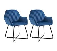 Qnhdfrt Sedie da pranzo 2 pezzi velluto blu - Sedie da pranzo moderne e accoglienti con gambe in acciaio per soggiorno e sala da pranzo