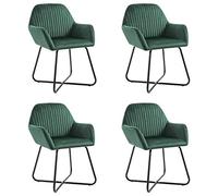 Qnhdfrt Sedie da pranzo 4 pezzi velluto verde - Sedie da pranzo moderne e accoglienti con gambe in acciaio per soggiorno e cucina