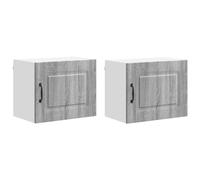 Qnhdfrt Set 2 Armadi da Parete per Cucina Kalmar Grigio Sonoma | Mobiletti pensili salvaspazio ideali per organizzare stoviglie e spezie in cucina o nella dispensa di casa.