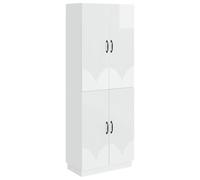 Qnhdfrt Set 2 Armadi Da Soggiorno Bianco Lucido Mobile E Pensile | Mobile multifunzione 2 pezzi con 4 ripiani e 4 ante in legno ingegnerizzato, ideale per organizzare soggiorno e corridoio.