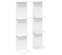 Qnhdfrt Set 2 Mensole da Parete in Legno Ingegnerizzato Bianco | Scaffali verticali salvaspazio per esporre libri e decorazioni in soggiorno o corridoio. Carico massimo 15 kg.