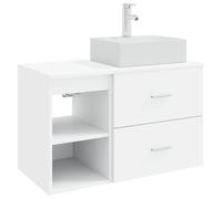 Qnhdfrt Set 2 Mobili da Bagno Sospesi Bianco Legno Ingegnerizzato