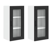 Qnhdfrt Set 2 Pensili da Cucina Neri in Legno Ingegnerizzato