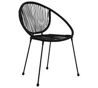 Qnhdfrt Set 2 Sedie da Giardino Impilabili in Rattan PVC Nero