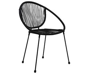 Qnhdfrt Set 2 Sedie da Giardino Impilabili in Rattan PVC Nero