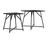 Qnhdfrt Set 2 Tavolini da Salotto Rovere Nero in Legno e Metallo