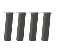 Qnhdfrt Set 4 Gambe per Tavolo da Caffè Acciaio Antracite 30cm | Supporti robusti in acciaio inclinato a 96 gradi con gommini protettivi, ideali per il tavolino del salotto.