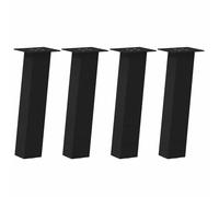 Qnhdfrt Set 4 Gambe per Tavolo da Caffè e Panca in Acciaio Nero 42 cm | Supporti in acciaio nero per creare tavolini e panche fai-da-te in soggiorno, completi di gommini e viti.