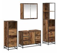 Qnhdfrt Set 4 Mobili da Bagno Sospesi Salvaspazio in Legno Multistrato