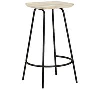 Qnhdfrt Set 4 Sgabelli da Bar Alti in Legno Massello di Mango 74 cm | Sedute per cucina e taverna con robusta struttura in ferro nero e comodo poggiapiedi circolare integrato.