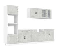 Qnhdfrt Set 7 Mobili da Cucina Componibili Kalmar Grigio Cemento
