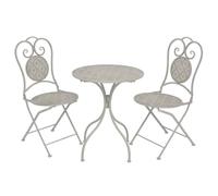 Qnhdfrt Set Bistro Vintage Sedia Pieghevole e Tavolo in Acciaio Grigio con Dipinto A Mano per Balcone Giardino e Terrazza 60x72 cm