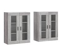 Qnhdfrt Set da 2 Armadietti a Parete Grigio Sonoma Legno Multistrato