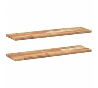 Qnhdfrt Set da 2 Mensole Sospese in Legno Massello di Acacia 80x20x2cm