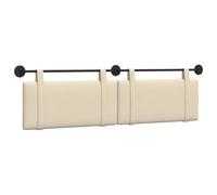 Qnhdfrt Set da 2 Testiere Sospese Crema in Tessuto per Letto 190x55x5 cm | Pannelli imbottiti salvaspazio da appendere alla parete della camera da letto per un comfort moderno.