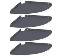 Qnhdfrt Set da 4 Mensole Angolari in Acciaio Antracite 30x30x2 cm | Ripiani sospesi a quarto di cerchio con bordi anticaduta per organizzare ed esporre oggetti in cucina e soggiorno.