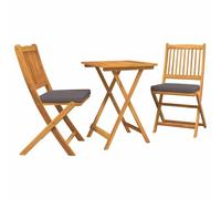 Qnhdfrt Set da bistrò da giardino, 3 pezzi, in legno di acacia massiccio, mobili da balcone moderni per terrazza e giardino, 1 tavolo da 55 x 55 x 74 cm, 2 sedie, colore marrone