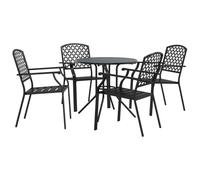 Qnhdfrt Set da Giardino 5 Pezzi Tavolo e Sedie Impilabili Antracite