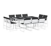Qnhdfrt Set da Pranzo da Giardino 11 Pezzi con Tavolo e 10 Sedie | Design salvaspazio a cubo con sedie pieghevoli sotto il tavolo. Ideale per patio, terrazzo e prato esterno.