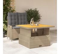 Qnhdfrt Set da pranzo da giardino, 2 cucchiai, in rattan sintetico, con cuscino, regolabile in altezza, per terrazza, giardino, balcone