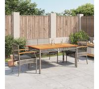 Qnhdfrt Set da pranzo da giardino, 4 cucchiai, in rattan sintetico, con tavolo, panca e 2 sedie, per giardino, balcone, terrazza