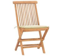 Qnhdfrt Set da Pranzo da Giardino Pieghevole in Teak con Cuscini 3 pz | Mobiletto salvaspazio da esterno per balcone, patio e terrazzo. Include tavolo e due sedie pieghevoli pronti all'uso.