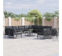 Qnhdfrt Set di 12 divani da giardino, in acciaio, per esterni, con cuscino, per terrazza, giardino e balcone