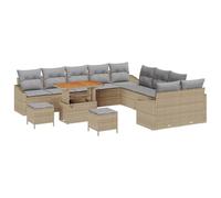 Qnhdfrt Set di 13 divani da giardino modulari in polyrattan, 288,5 x 234 cm, per balconi e terrazzi, con spazio di archiviazione, moderni, per esterni, per piccoli giardini e balconi