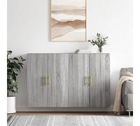 Qnhdfrt Set di 2 armadi da parete Sonoma grigio in legno - Moderno pensile per soggiorno, camera da letto e cucina