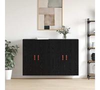 Qnhdfrt Set di 2 armadi da soggiorno a parete, in rovere nero, 69,5 x 34 x 90 cm, in legno, design moderno, per Living Room, corridoio e cucina