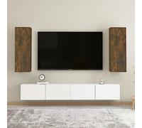 Qnhdfrt Set di 2 armadi per TV, sospesi, in legno, 30,5 x 30 x 90 cm, moderni, sottili, spaziosi, per soggiorno, TV