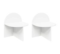 Qnhdfrt Set di 2 Comodini Bianchi 40x35,5x45,5cm Legno Ingegnerizzato | Coppia di tavolini da notte stabili per la camera da letto, ideali per appoggiare lampade, libri e sveglie.