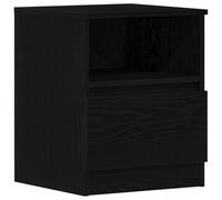 Qnhdfrt Set di 2 Comodini Camera da Letto Rovere Nero 40x40x50 cm | Tavolini stabili per la zona notte con cassetto scorrevole e vano per ottimizzare lo spazio accanto al materasso.