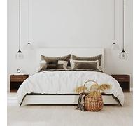 Qnhdfrt Set di 2 comodini con cassetto, effetto quercia, sottile, per camera da letto e soggiorno, design robusto, pratico