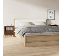 Qnhdfrt Set di 2 comodini in legno effetto rovere marrone con cassetto 40 x 35 x 50 cm, spazio per camera da letto, mobili dal design moderno