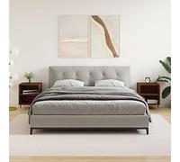 Qnhdfrt Set di 2 comodini marrone effetto quercia legno ferro 40 x 30 x 50 cm sottile piccolo con spazio di archiviazione, elegante tavolino per camera da letto