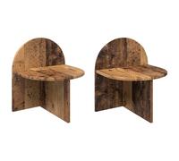 Qnhdfrt Set di 2 Comodini Moderni Legno Antico 40x35,5x45,5 cm | Tavolini da notte versatili e salvaspazio per la camera da letto, utilizzabili a parete o a terra.