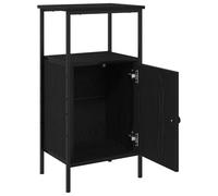 Qnhdfrt Set di 2 Comodini Rovere Nero per Camera 41x31x80 cm | Mobiletti salvaspazio per camera da letto con un'anta e un ripiano interno, ideali per organizzare la zona notte.