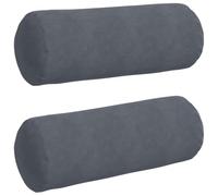 Qnhdfrt Set di 2 Cuscini a Rullo Grigio Scuro Velluto a Coste 25x70 cm | Cuscini cilindrici decorativi con fodera rimovibile, ideali per divano in soggiorno e letto in camera.
